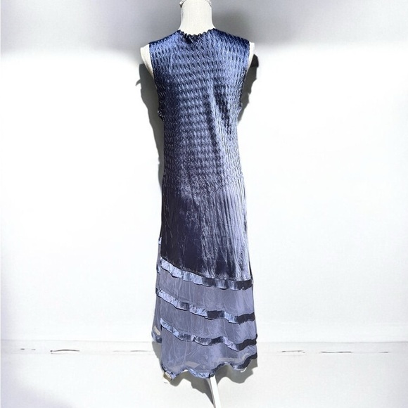 🌻NEW Komarov Charmeuse Satin & Chiffon Sleeveless Cocktail Dress XL $438.00 - Picture 8 of 12